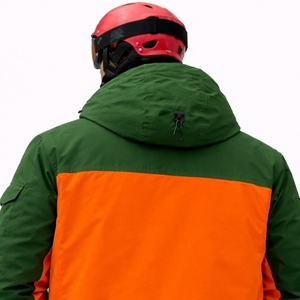 Custom Eco-Friendly Hooded <b>Ski</b> <b>Jacket</b> <b>Green</b> Orange Waterproof 10,000mm Windproof Primaloft Insulated Winter Outdoor Sportswear - Product Image 4