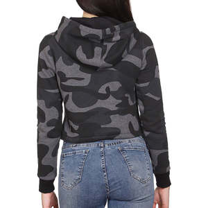เสื้อฮู้ดครอปท็อปแฟชั่นล่าสุดสำหรับผู้หญิง ฤดูหนาว พิมพ์โลโก้ด้านหน้าได้ตามสั่ง สตรีทแวร์ แขนยาว ผลิตโดยโรงงาน OEM ขายส่ง - Product Image 4