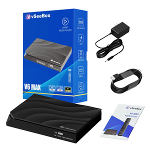 VseeBox V6 Max 6K HD Smart <b>TV</b> <b>Box</b> <b>Android</b> 14 Amlogic S905Y4 Quad Core 4GB 64GB Streaming Device Dual Band 2.4G 5G WiFi BT Remote - Product Image 1
