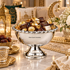 Classic Luxury Dates bowl For <b>Ramadan</b> table <b>decoration</b> pedestal Chocolate & candy Bowl for Eid table <b>decoration</b> - Product Image 2