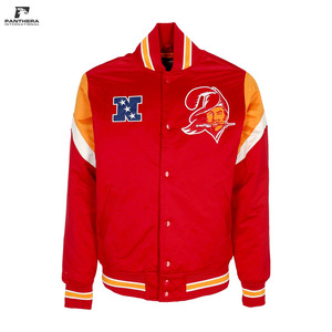 Satin Baseball Jacket Custom Team Graphics Embroidered Sports Letterman <b>Coat</b> Direct Factory Manufacturer - Product Image 4