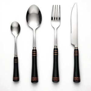 Ensemble de couverts minimalistes en acier inoxydable 4 pièces, finition miroir, résistant à la rouille, pour hôtels, restaurants, mariages et événements - Product Image 3