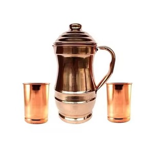Handcrafted <b>Copper</b> Jug Water Pitcher Elegant Drinkware for Home Kitchen Dining <b>Table</b> Gift Collection - Product Image 2