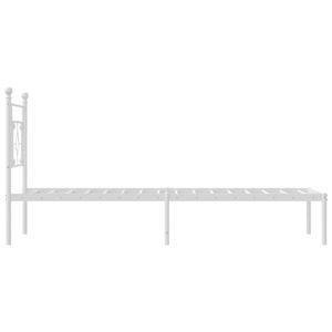 Cadre de lit simple en métal blanc avec revêtement poudré, élégant, facile à assembler et durable - Product Image 6