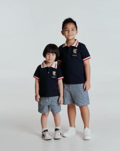 ชุดเสื้อผ้าเด็กผู้หญิงผ้าฝ้าย100% ชุดเจย์เดน2ชิ้นพร้อมเสื้อโปโลและชุดปักลายการ์ตูนสั้นสำหรับเด็กผู้หญิง - Product Image 1