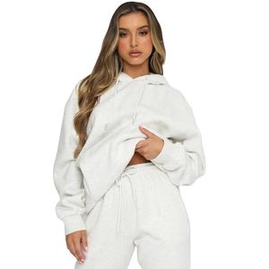 Ensemble de vêtements pour homme en coton 100% écologique pour l'hiver 2025, sweat-shirts à capuche de couleur unie + pantalon de survêtement, tenue de sport - Product Image 3