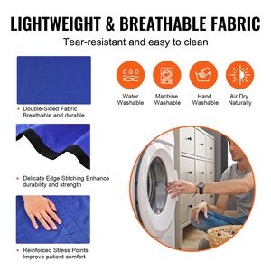 "8 Reinforced Handle Positioning <b>Bed</b> <b>Pad</b> 48x40" Lifting Turning Repositioning Sheet Washable Patient Transfer Electric Hoists" - Product Image 5