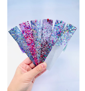 Marque-page en résine époxy naturelle, nouvel artisanat avec paillettes colorées et qualité supérieure, meilleur cadeau pour enseignant à prix incroyable - Product Image 1