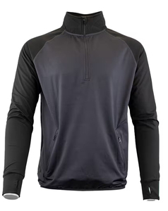 Sudadera de Hombre con Cierre de Cremallera, Color Sólido, Manga Raglán, Cuello Alto, Secado Rápido, Corte Ajustado, Deportiva, Tejida, 100% Poliéster, 180g - Product Image 1