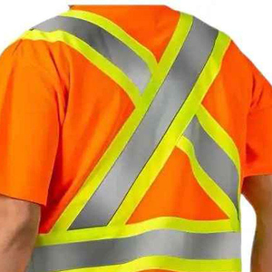 Camisa de Seguridad Reflectante Naranja para Hombre, Cuello Alto, Manga Corta, Transpirable, Informal de Verano, 100% Poliéster - Product Image 3