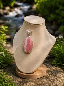 Natural Oval Sterling <b>Silver</b> Wholesale Bulk Lot For <b>Women</b> Jewelry Best price Natural Rhodochrosite Gemstone Pendant Best <b>Top</b> - Product Image 3