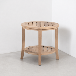 Modern <b>Garden</b> Side <b>Table</b> Solid Teak Wood Two Tier Slatted Shelf Outdoor Patio Furniture for Hotel Resort Villa Commercial - Product Image 1