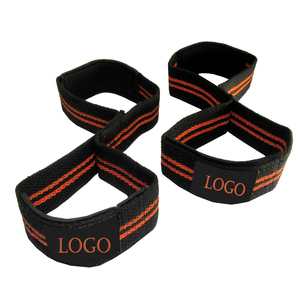 Correas de Levantamiento de Pesas en Forma de 8, de Algodón Azul y Neopreno Ecológico, Ajustables, Antideslizantes, para Entrenamiento en Gimnasio, Resistentes - Product Image 1