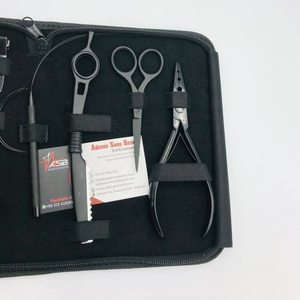 Juego de Pinzas para Extensiones de Cabello Negro de Calidad Profesional, Kit de Herramientas de Acero Inoxidable para Microlink con Aguja de Bucle y Pinzas de Cocodrilo Personalizadas - Product Image 2