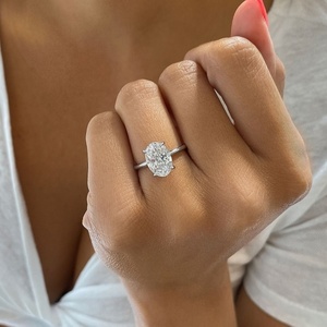 Bague solitaire en or avec diamant de laboratoire ovale de 2,55 carats, vente en gros, fabricant de bijoux personnalisés, diamant certifié haute carat - Product Image 1