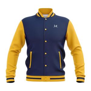 Chaqueta Bomber Casual de Otoño, Estilo Urbano, con Mangas de PU y Lana, Diseño Varsity, Ribete de Lona, Cierre de un Botón, Piel de Vaca - Product Image 4