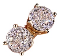 Boucles d'oreilles en argent sterling 925 avec coupe portugaise Boucles d'oreilles en moissanite à quatre broches