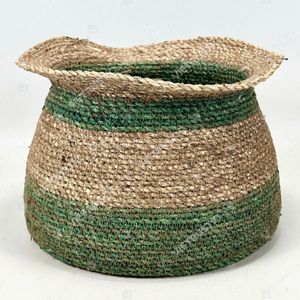 SPICE ROUTE - Cestas de Almacenamiento y Florero de Mimbre Ecológicos con Asa, Forma Geométrica para Decoración del Hogar - Product Image 3