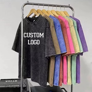 T-shirt tricoté surdimensionné vintage délavé à l'acide pour homme, personnalisable, grandes tailles, streetwear, 100% coton, impression DTG, vêtements vierges pour homme - Product Image 4