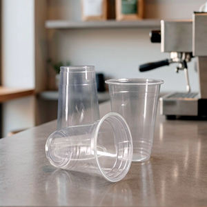 QUANG QUAN Disposable PP Single Wall Round <b>Plastic</b> <b>Cups</b> 95mm 16/20/24 oz Clear Hanoi for Iced Coffee Cold Beverages & Desserts - Product Image 1