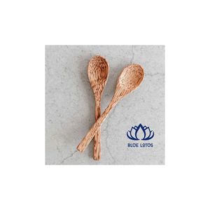 Cuillère en bois de coco artisanale de haute qualité et unique |   Couverts de cuisine naturels et durables BLUE LOTUS, modernes, plaqués or - Product Image 1
