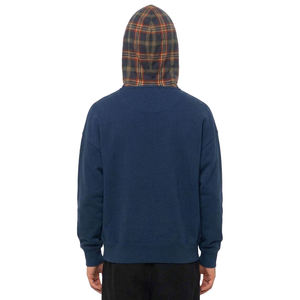 Sweat-shirt à capuche surdimensionné pour homme, design patchwork à carreaux, en coton polaire, décontracté, pour l'automne - Product Image 3