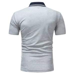 Chemises polo avec empiècements bicolores, manches courtes, coupe ample et respirante, col à revers, polos décontractés à la mode pour hommes - Product Image 4