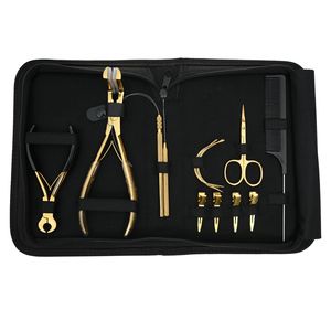 Kit complet d'outils pour extensions capillaires : Pince à bandes adhésives, Coupe-keratine, Outil à boucle, Mini-ciseaux, Pinces de coiffure, Peigne à queue - Product Image 6