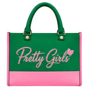 Sac fourre-tout rose et vert pour femme, motif feuille de lierre, sac à bandoulière tendance, sac à double poignée pour le shopping - Product Image 1