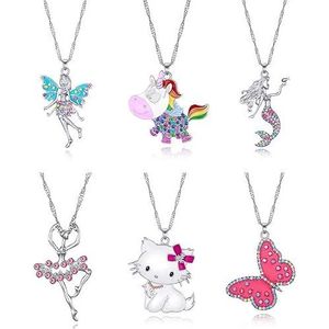Adorabile Collana di Cristallo Pastello per Ragazze Adolescenti e Bambine, Regalo Delicato con Unicorno e Fata, Gioielli Carini per Bambini - Product Image 1