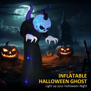 Decorazioni Gonfiabili LED di Halloween da 2,1 m: Zucca, Grimace e Fantasma per Esterni, Decorazioni per Prato e Giardino - Product Image 4
