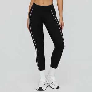 <b>Hot</b> Sale Latest Style Yoga <b>Legging</b> Elastic Breathable Knitted Lightweight Eco-Friendly Comfortable Women Waist <b>Legging</b> Low MOQ - Product Image 4