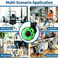 Ensemble de 5 roulettes pivotantes pour chaise de bureau, 2 pouces, en PU, design silencieux, absorption des chocs par ressort, forme hexagonale en éventail, capacité de charge de 50 kg