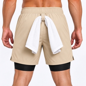 OEM ODM Men's Athletic <b>Shorts</b> <b>with</b> <b>Phone</b> <b>Pocket</b> Towel Loop Quick Dry 2 in 1 Sports Running <b>Shorts</b> for <b>Gym</b> Fitness - Product Image 2