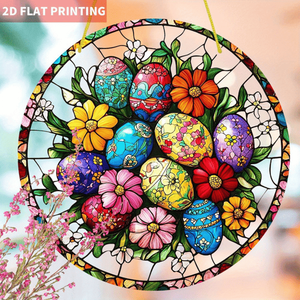 CIFbuy Acrylic Easter Decoration Colorful Sun Catcher Boho Style Floral Window Hanging for <b>Spring</b> Home <b>Decor</b> TikTok Easter - Product Image 3