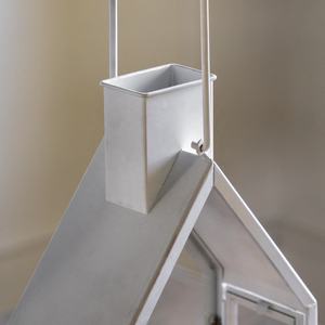 Faroles Decorativos para el Hogar, Diseño Moderno, Color Blanco Mate, Forma de Casa, Decoración de Mesa y Suelo, Faroles Metálicos para Velas - Product Image 3