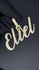 เครื่องทดสอบเพชรผ่าน925หรูหราสไตล์ผู้หญิงหรูหราเงินสเตอลิงเพชรโมอิสซาไนท์ชุดจี้ชื่อเบื้องต้นฮิปฮอป - Product Image 4