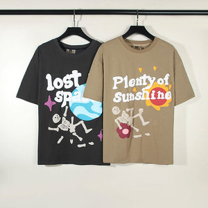 T-shirt à manches courtes imprimé dessin animé pour homme, col rond, coupe classique, en coton, décontracté, respirant, avec logo imprimé en relief sur le devant - Product Image 5
