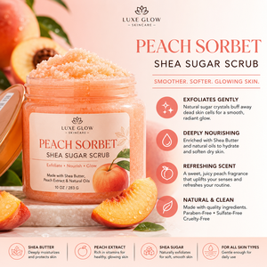 Gommage corporel au sucre de karité et sorbet de pêche, exfoliant naturel en gros, soin hydratant et éclaircissant pour la peau au beurre de karité - Product Image 3