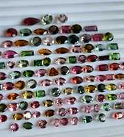 Tourmaline naturelle multicolore, pierre magnifique facettée de formes variées, gemme rare en vrac pour la fabrication de bijoux, au prix d'usine en gros