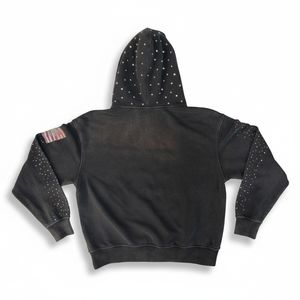 Sudadera con capucha personalizada de alta calidad, 100% algodón, con cremallera, para hombre y mujer, con logotipo bordado personalizado y pedrería, cómoda. - Product Image 5