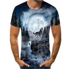 Camiseta Personalizada con Gráfico de Lobo para Hombre |   Camiseta Sublimada al por Mayor |   Fabricante de Ropa OEM - Product Image 2