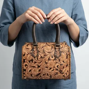 Vintage Women's <b>Handbag</b> Genuine Leather Bags Sling Shoulder Bags Brown Leather <b>Handbags</b> for Women - Product Image 5