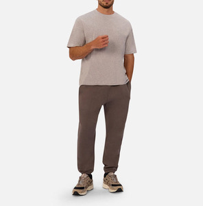 Camiseta de algodón grueso para hombre, color gris claro, talla grande, transpirable, precio al por mayor - Product Image 3