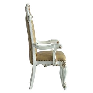 Set di 2 sedie con bracciolo trapuntato con perla antica e caramello per soggiorno - Product Image 3