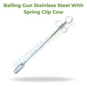 Pistola Aplicadora de Bolus de Acero Inoxidable de 16 Pulgadas con Clip de Resorte para Dosificación Veterinaria en Vacas - Product Image 2