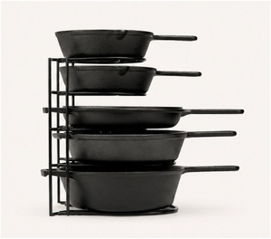 5-Tier Pots and Pans Organizer <b>Rack</b> for <b>Kitchen</b> Cabinet Durable Steel Cast Iron Skillet Holder and Space Saving <b>Storage</b> Stand - Product Image 1