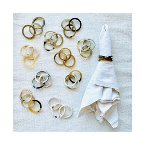 Anillos de Servilleta de Cuerno Hechos a Mano de Lujo 2025, Juego de 4 Piezas, Ecológicos, Duraderos, Modernos, Elegantes, Diseños Únicos, Colores Vibrantes - Product Image 1