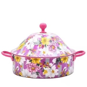 Casserole et plat à fondue les plus vendus, avec incrustation de mosaïque blanche en forme de coquille, corps texturé, couvercle en métal, ensemble de plats chauds pour buffet d'hôtel - Product Image 5