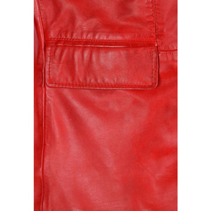 Chaqueta Roja para Hombre, Estilo Gótico Elegante, Chaqueta Camisera de Piel de Cordero Auténtica, Cierre de Botones, Forro de Poliéster, Superventas - Product Image 5